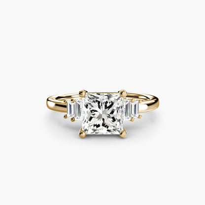 Blaire Baguette Accented Solitaire Ring