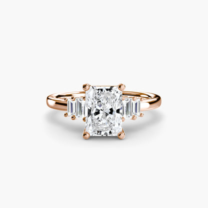 Blaire Baguette Accented Solitaire Ring