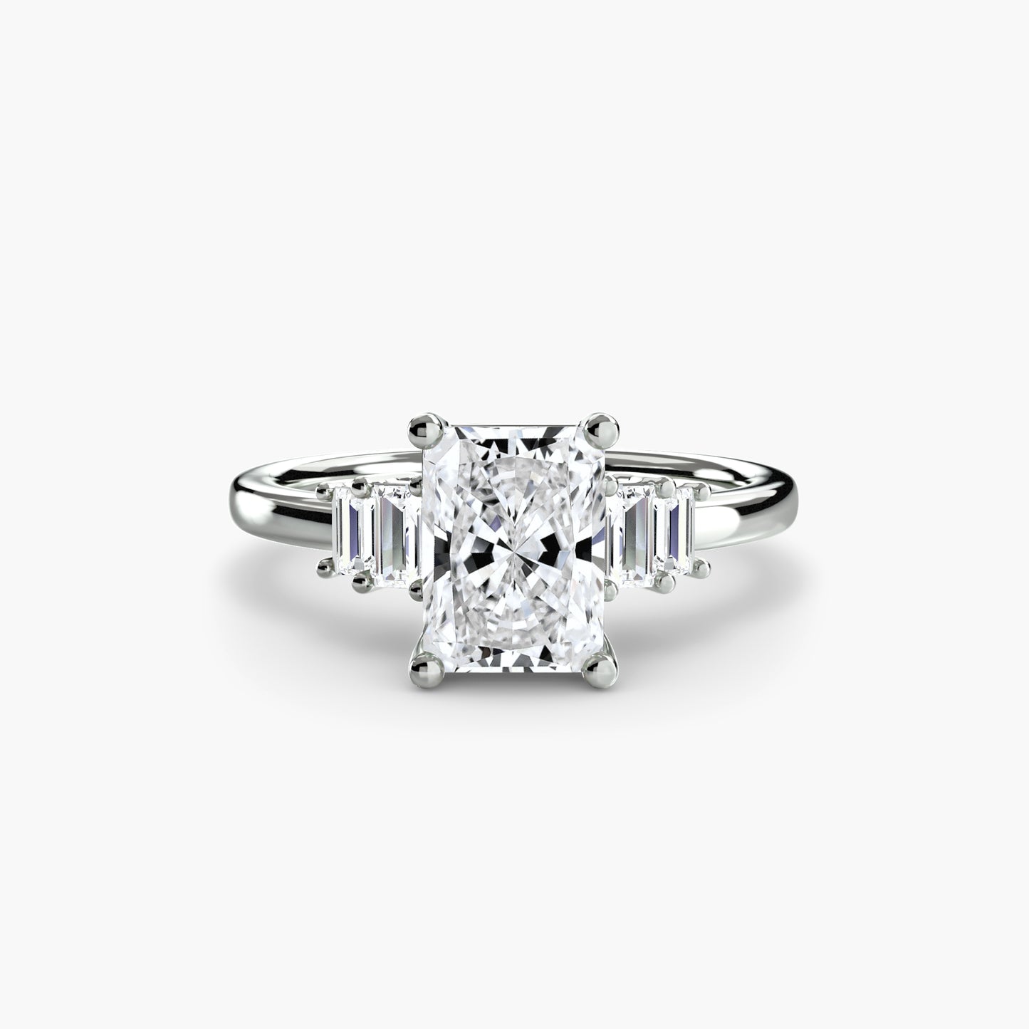 Blaire Baguette Accented Solitaire Ring