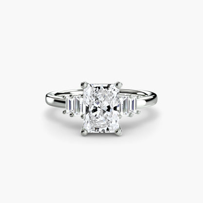 Blaire Baguette Accented Solitaire Ring
