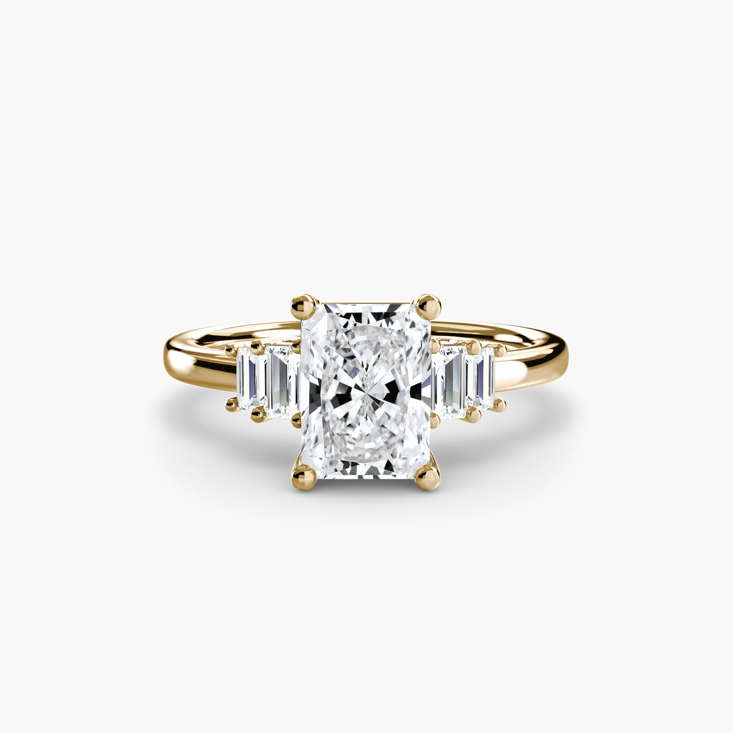 Blaire Baguette Accented Solitaire Ring