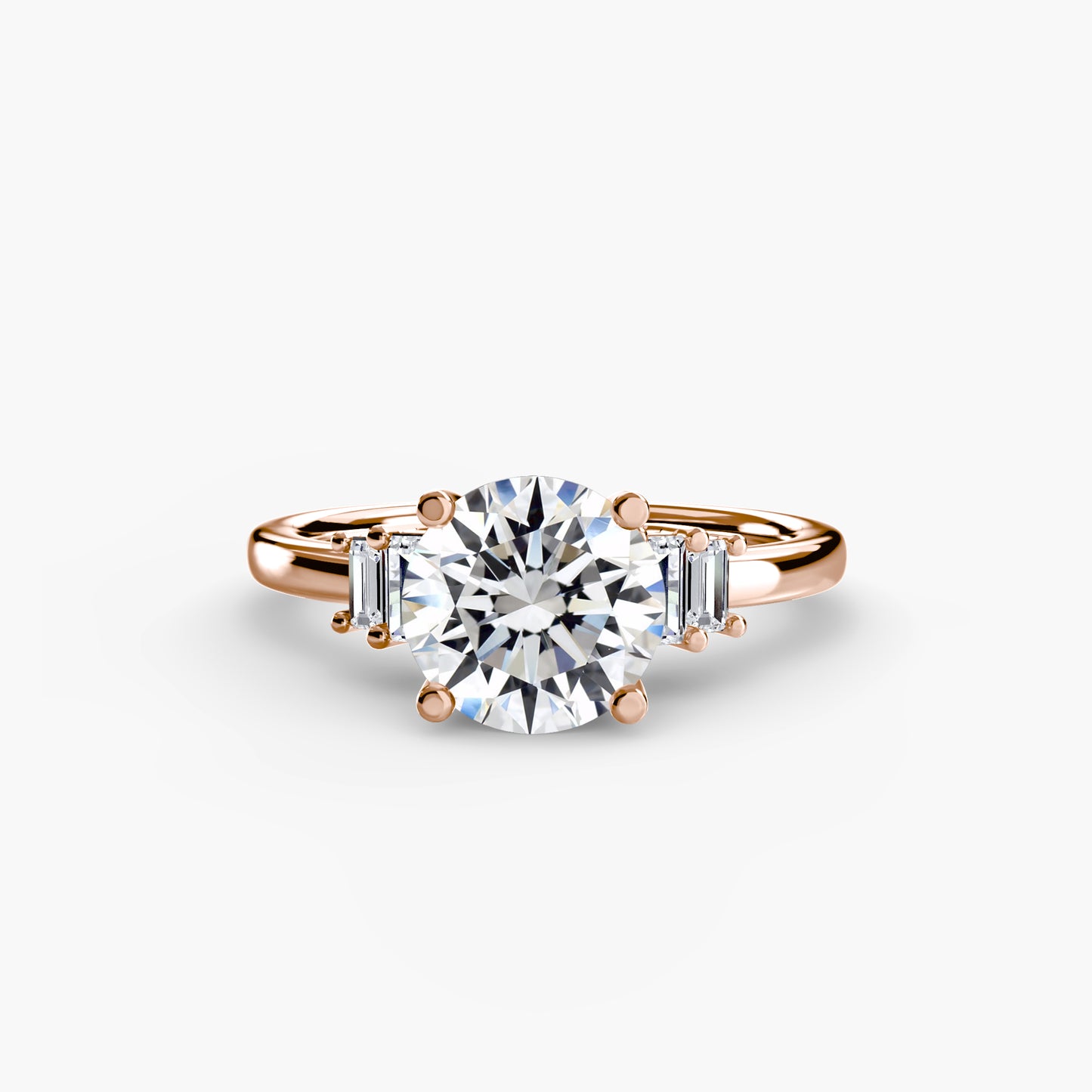 Blaire Baguette Accented Solitaire Ring