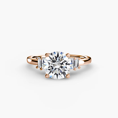 Blaire Baguette Accented Solitaire Ring