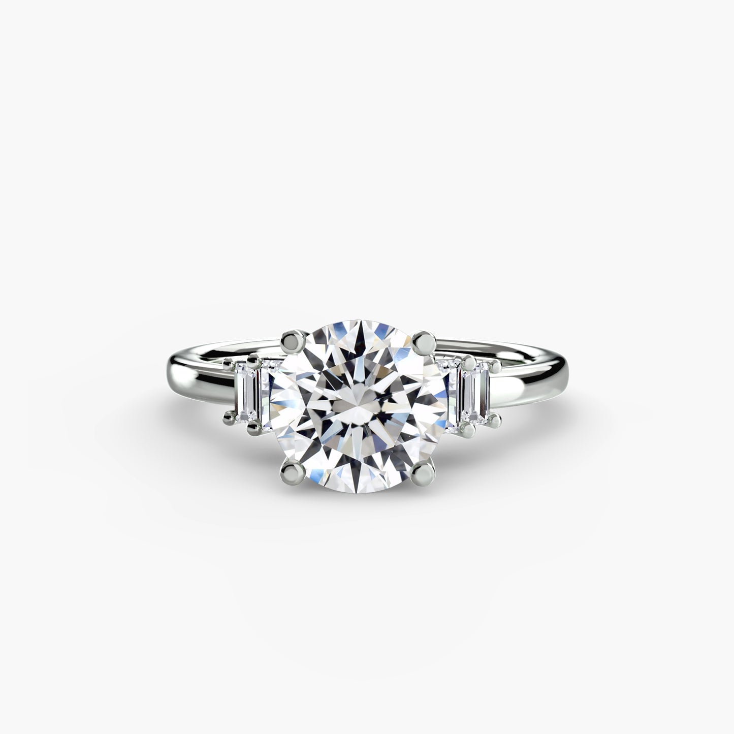 Blaire Baguette Accented Solitaire Ring