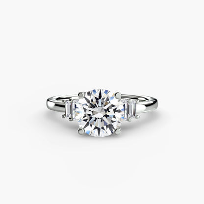 Blaire Baguette Accented Solitaire Ring