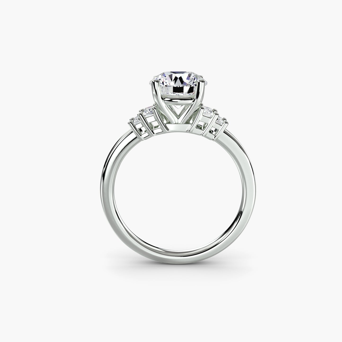 Blaire Baguette Accented Solitaire Ring