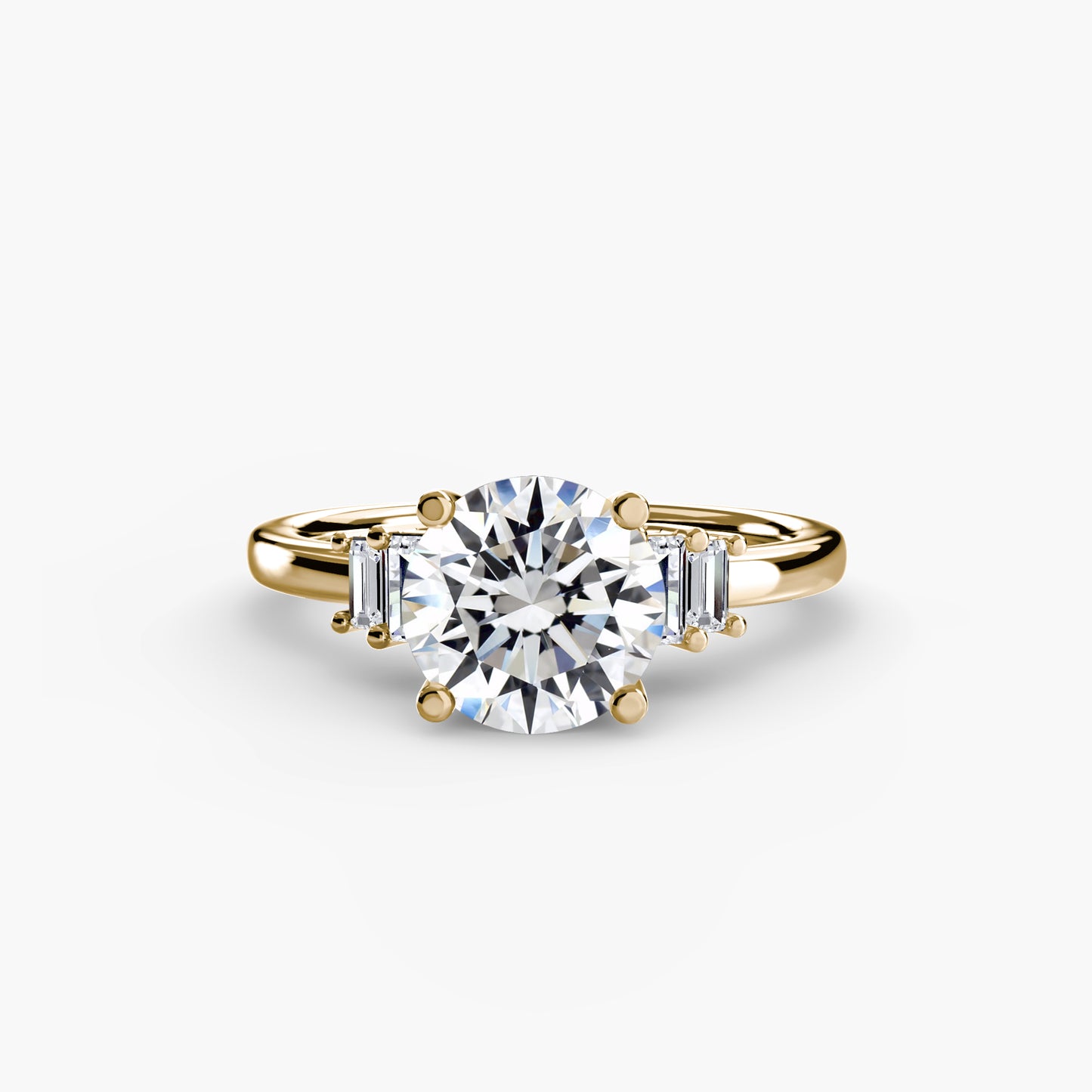 Blaire Baguette Accented Solitaire Ring