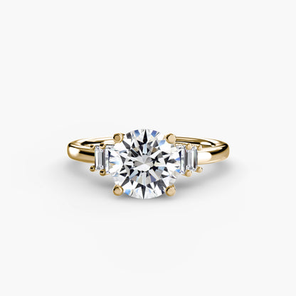 Blaire Baguette Accented Solitaire Ring