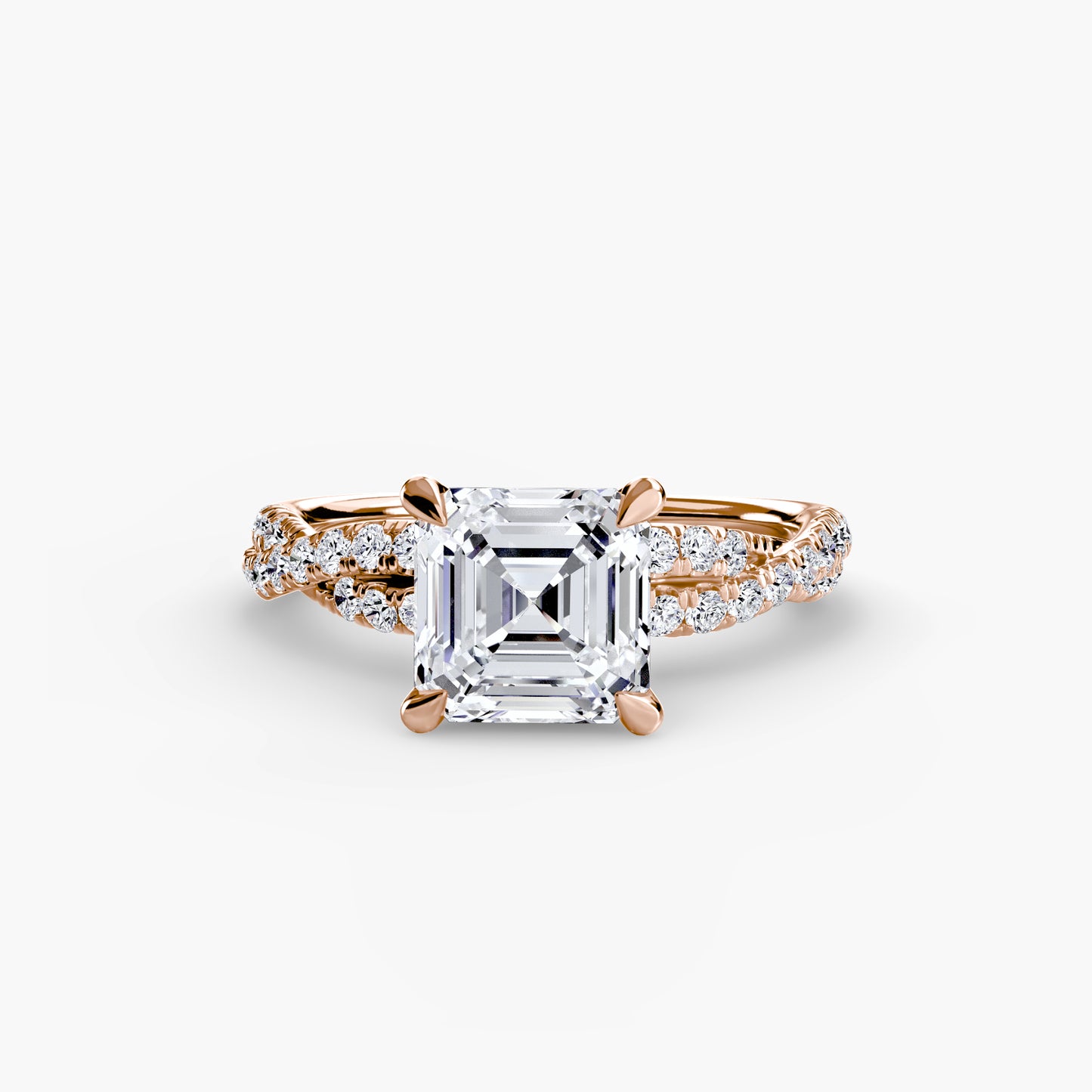 Monica Twisted Pavé Solitaire Ring