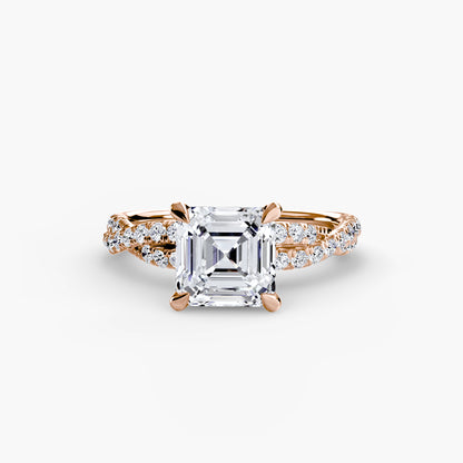 Monica Twisted Pavé Solitaire Ring