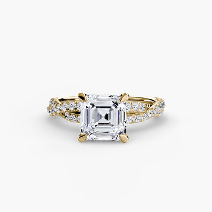 Monica Twisted Pavé Solitaire Ring
