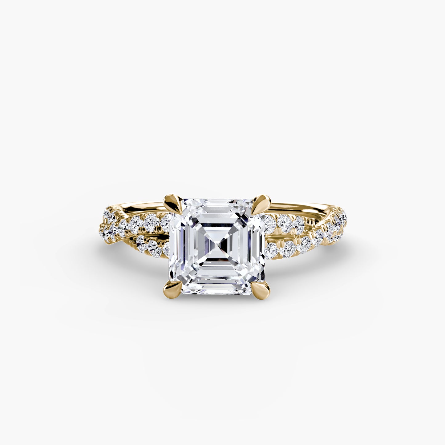 Monica Twisted Pavé Solitaire Ring