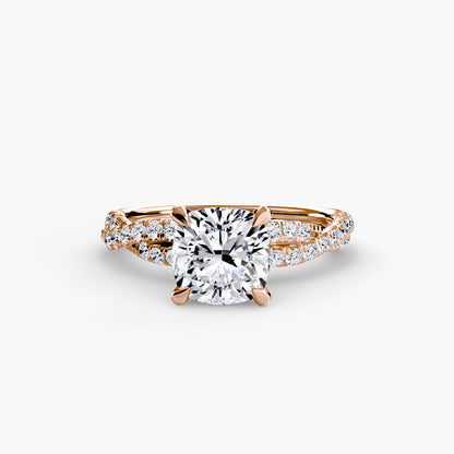 Monica Twisted Pavé Solitaire Ring