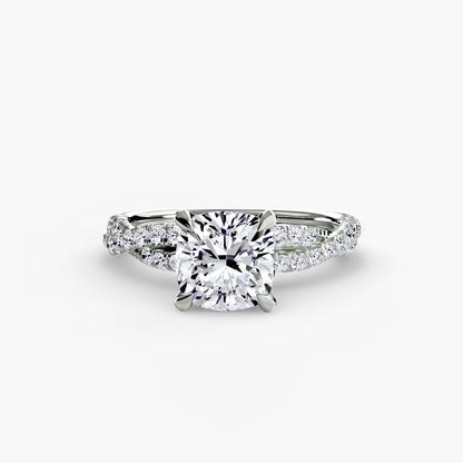 Monica Twisted Pavé Solitaire Ring