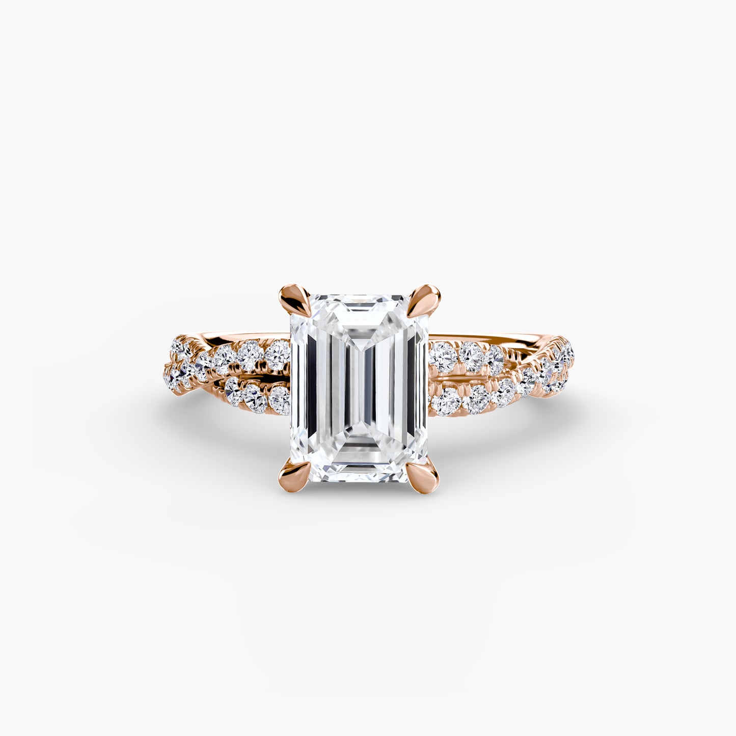 Monica Twisted Pavé Solitaire Ring