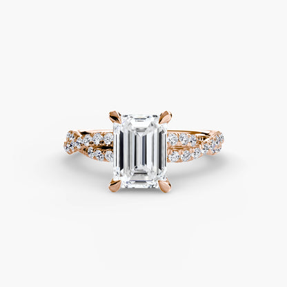 Monica Twisted Pavé Solitaire Ring