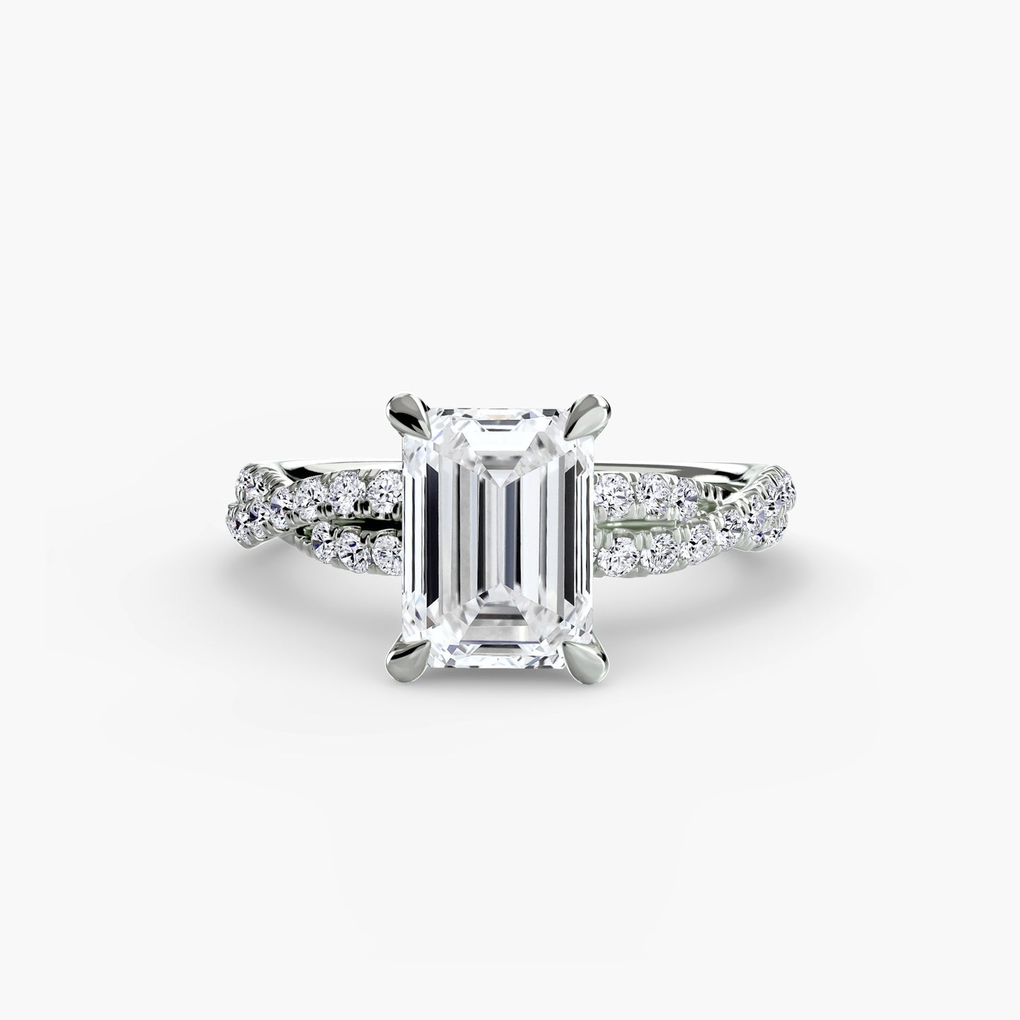 Monica Twisted Pavé Solitaire Ring