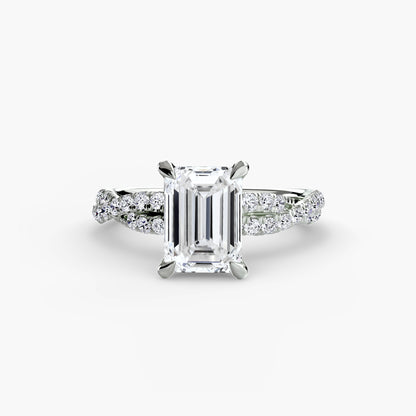 Monica Twisted Pavé Solitaire Ring