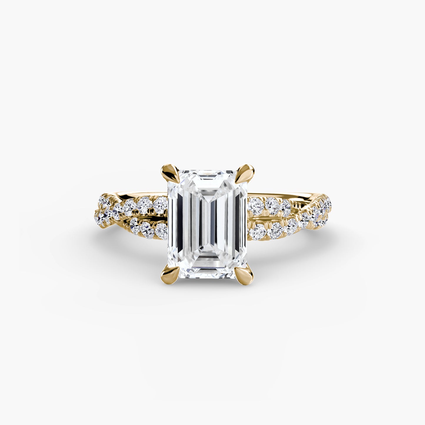 Monica Twisted Pavé Solitaire Ring