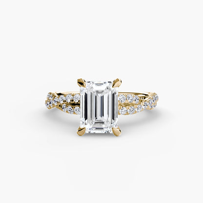 Monica Twisted Pavé Solitaire Ring