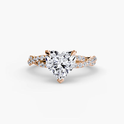 Monica Twisted Pavé Solitaire Ring