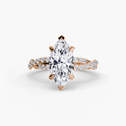 Monica Twisted Pavé Solitaire Ring