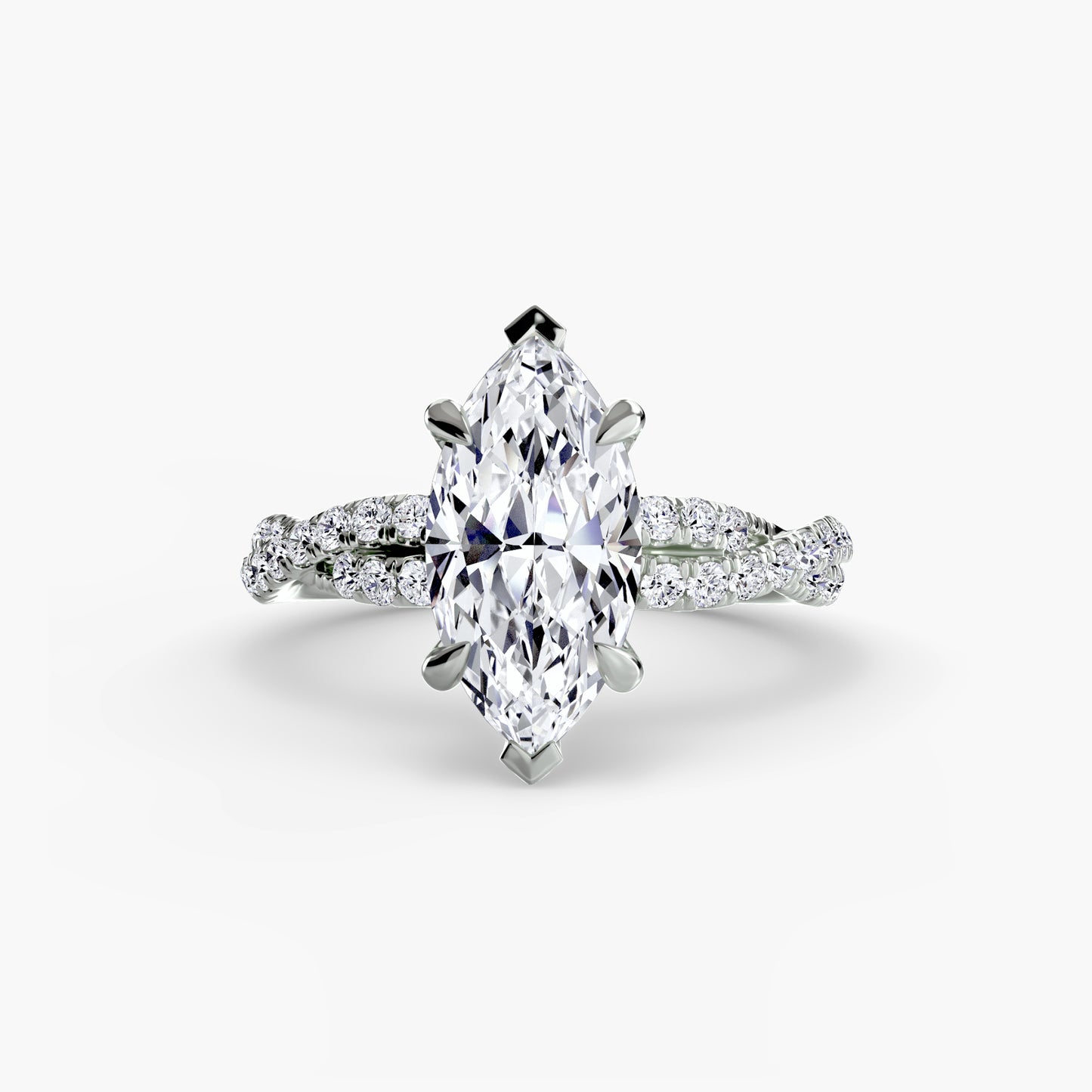Monica Twisted Pavé Solitaire Ring