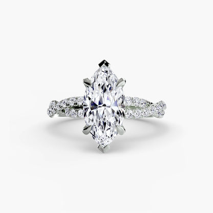 Monica Twisted Pavé Solitaire Ring