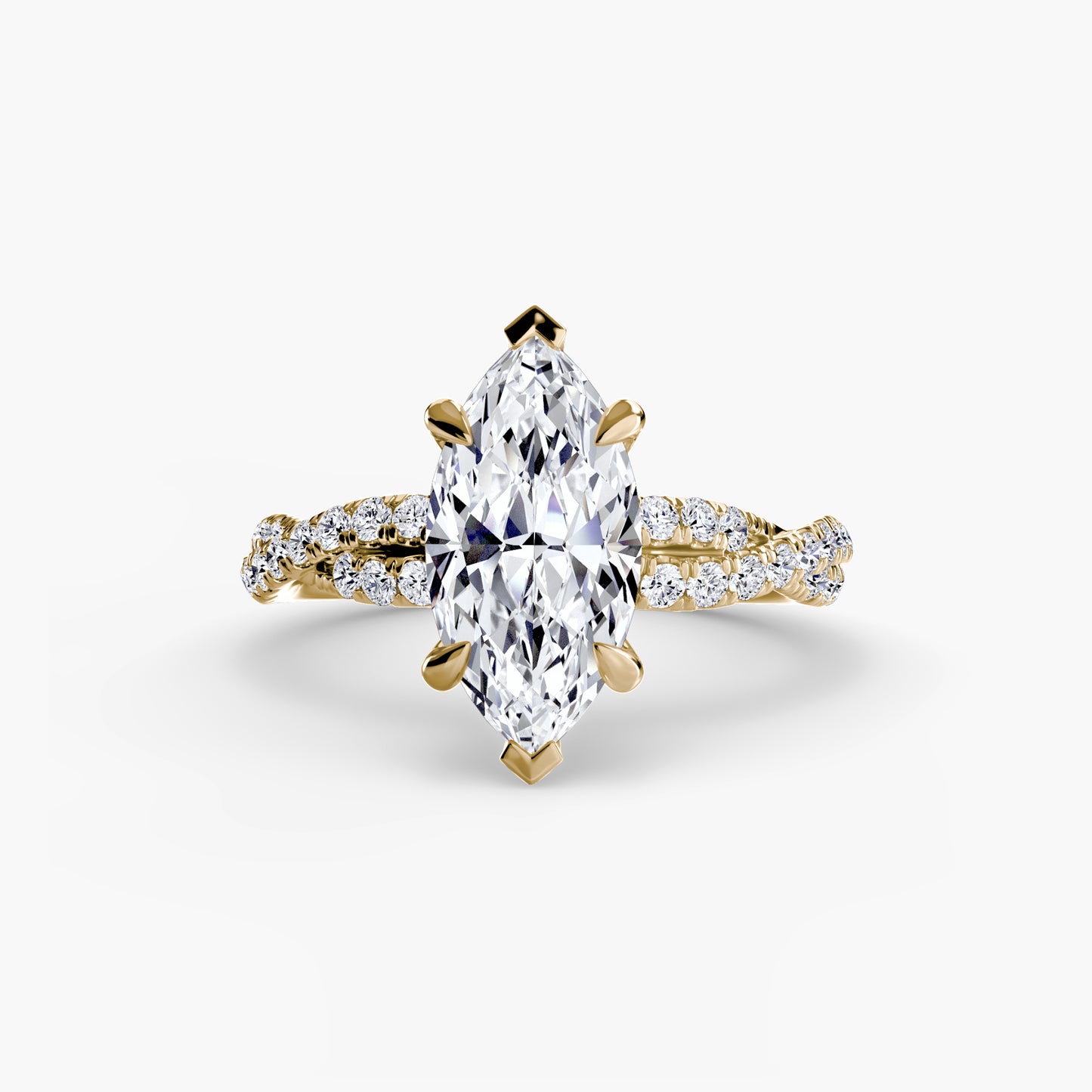 Monica Twisted Pavé Solitaire Ring