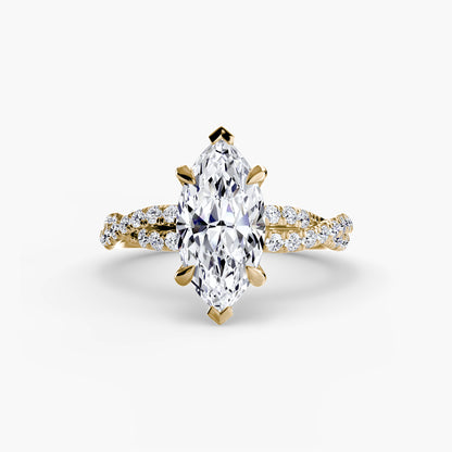 Monica Twisted Pavé Solitaire Ring