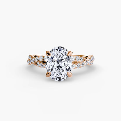 Monica Twisted Pavé Solitaire Ring
