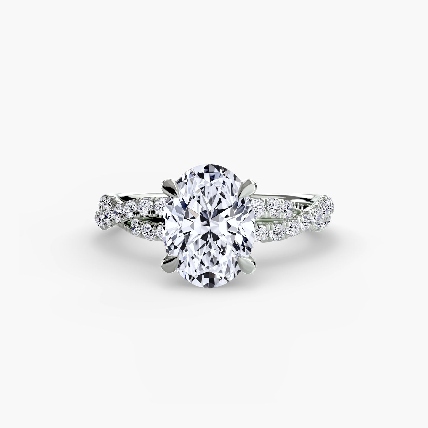 Monica Twisted Pavé Solitaire Ring