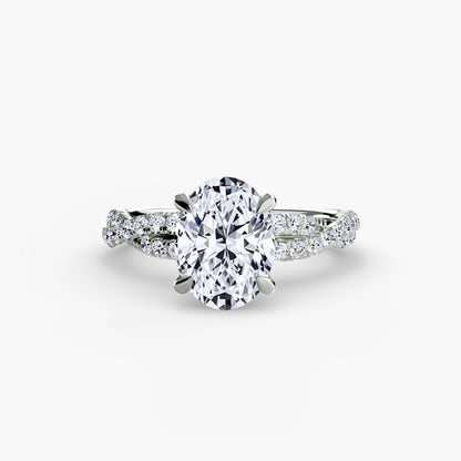 Monica Twisted Pavé Solitaire Ring