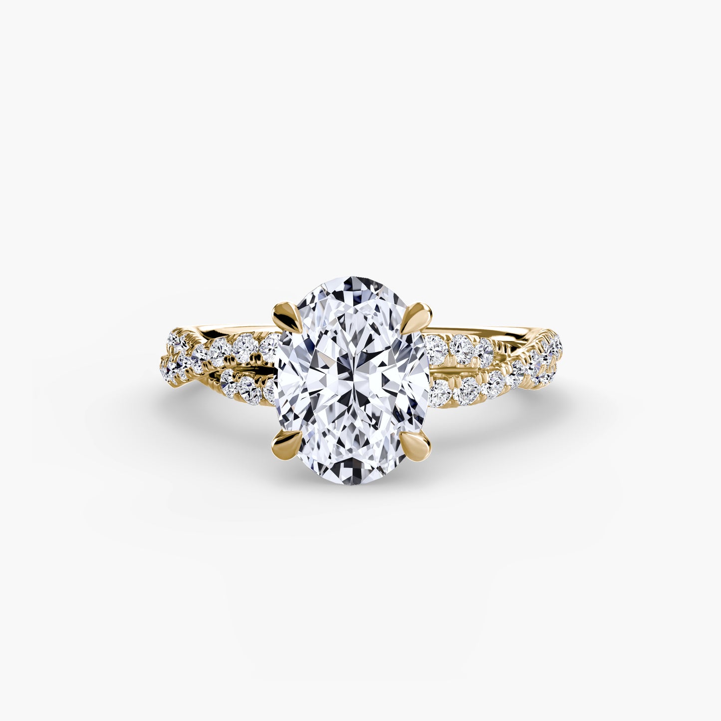 Monica Twisted Pavé Solitaire Ring