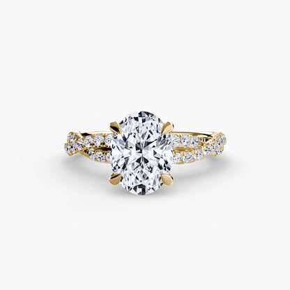Monica Twisted Pavé Solitaire Ring