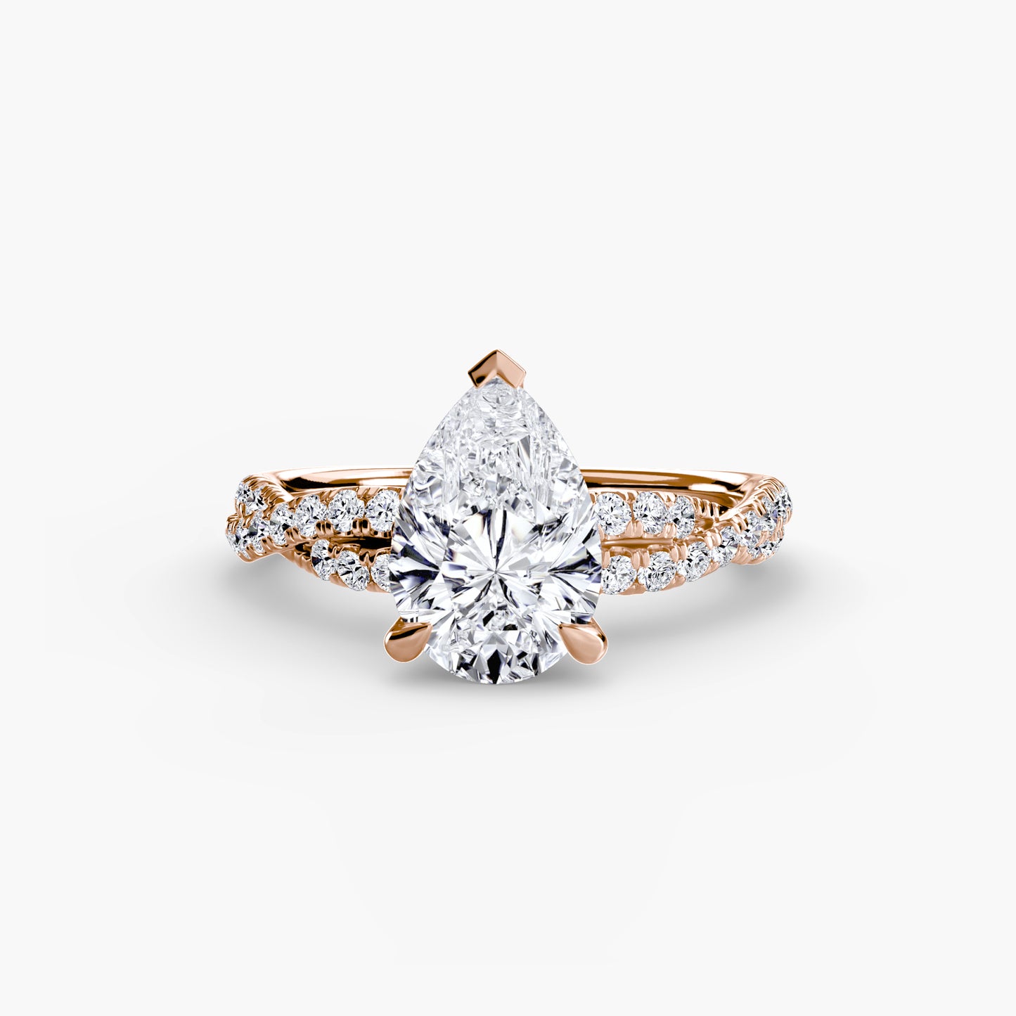 Monica Twisted Pavé Solitaire Ring