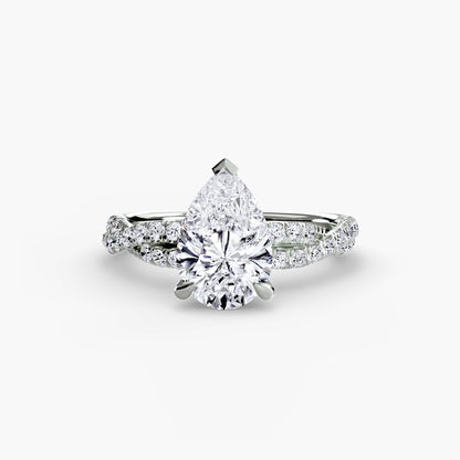 Monica Twisted Pavé Solitaire Ring