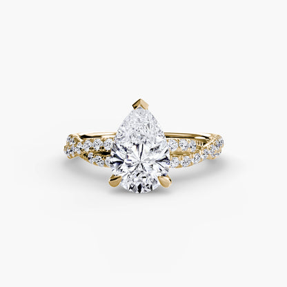 Monica Twisted Pavé Solitaire Ring
