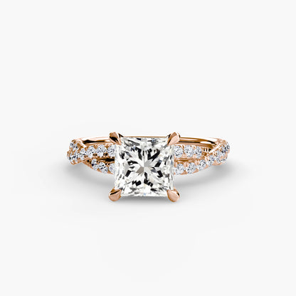 Monica Twisted Pavé Solitaire Ring