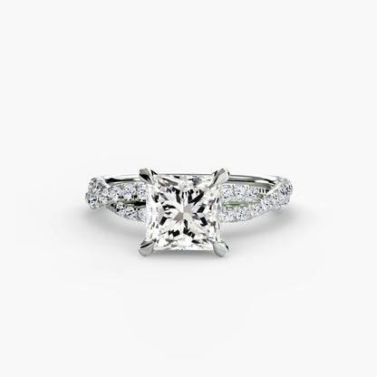 Monica Twisted Pavé Solitaire Ring