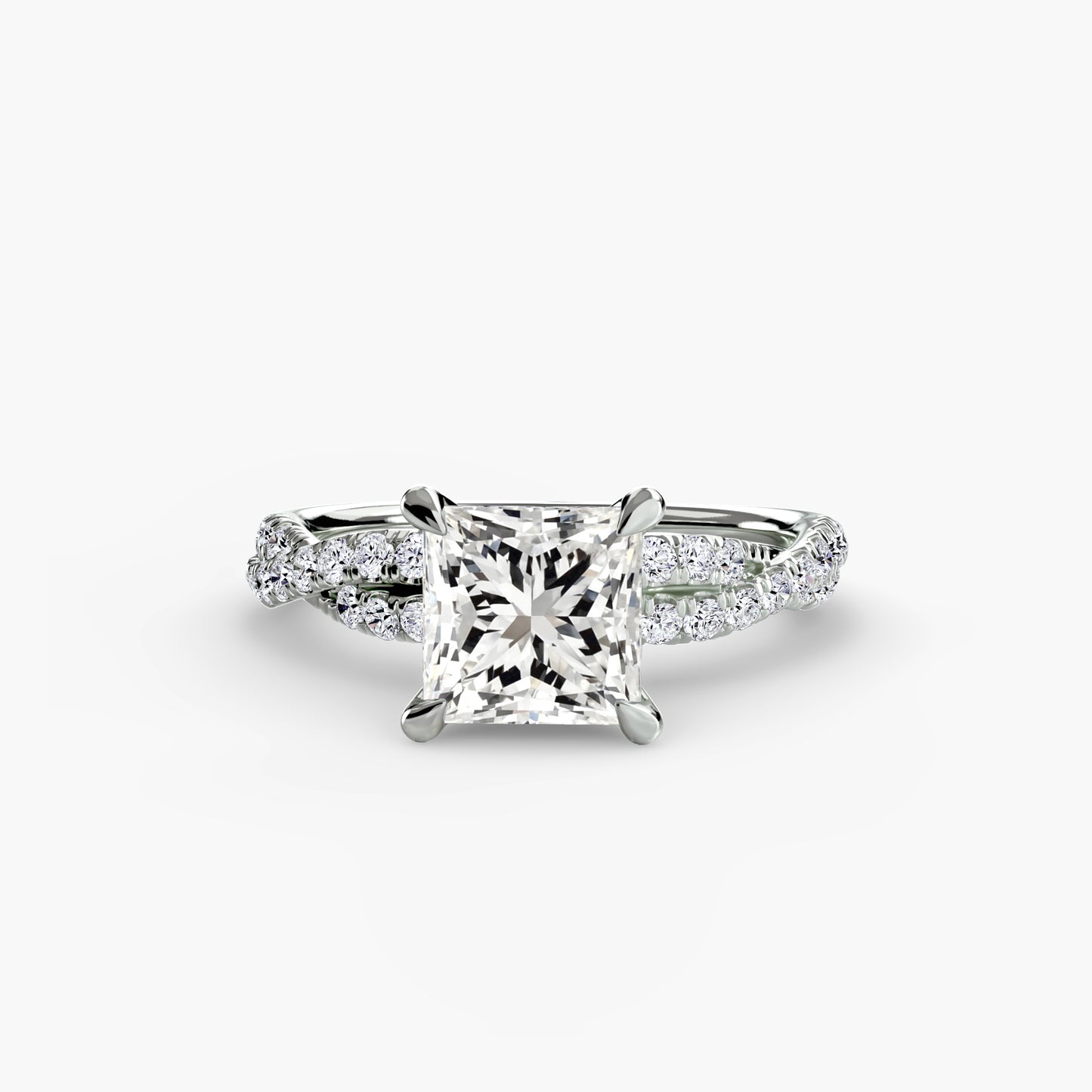 Monica Twisted Pavé Solitaire Ring
