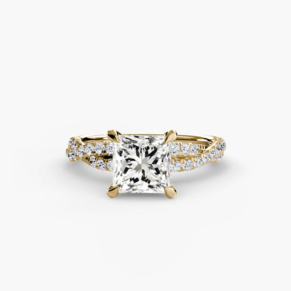 Monica Twisted Pavé Solitaire Ring