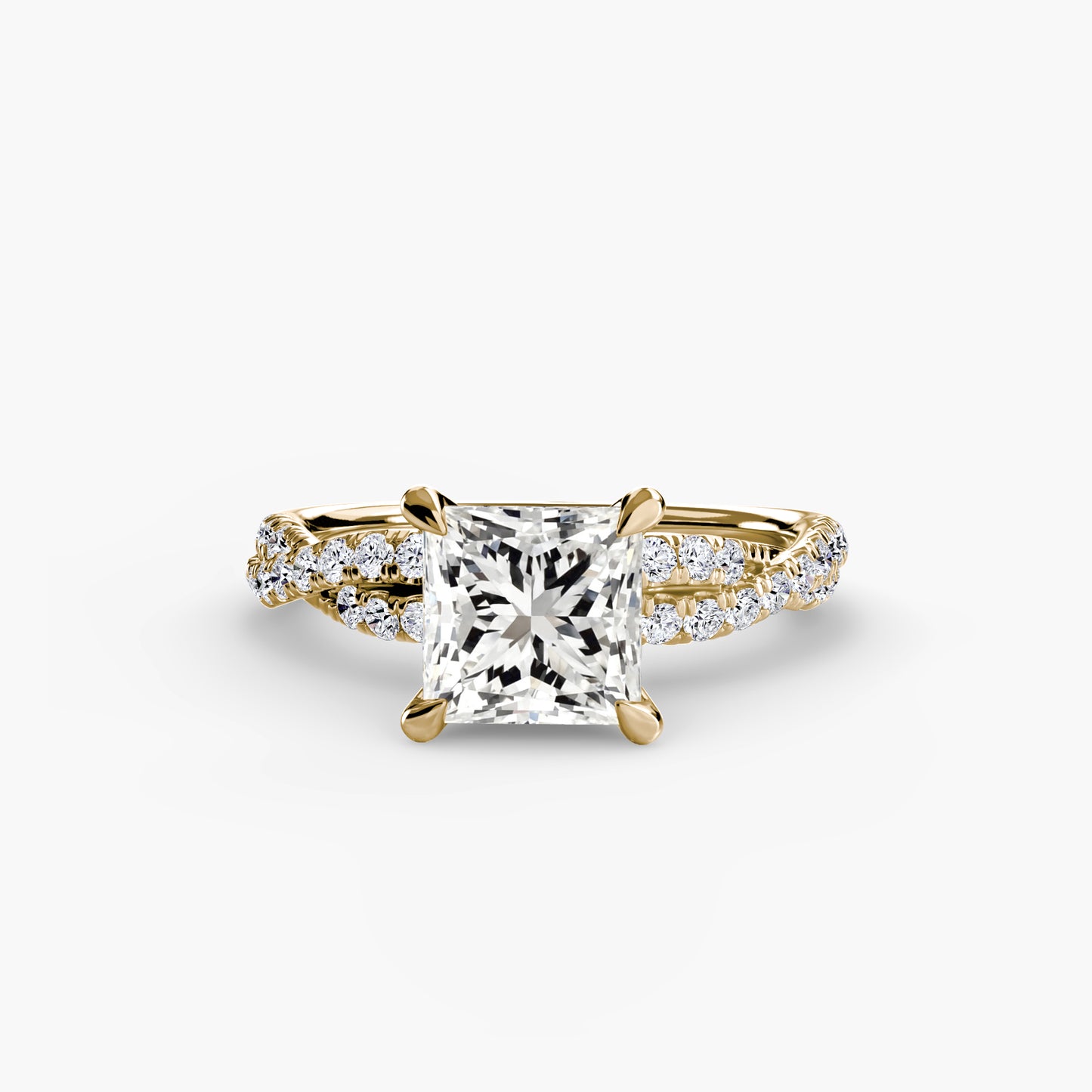 Monica Twisted Pavé Solitaire Ring