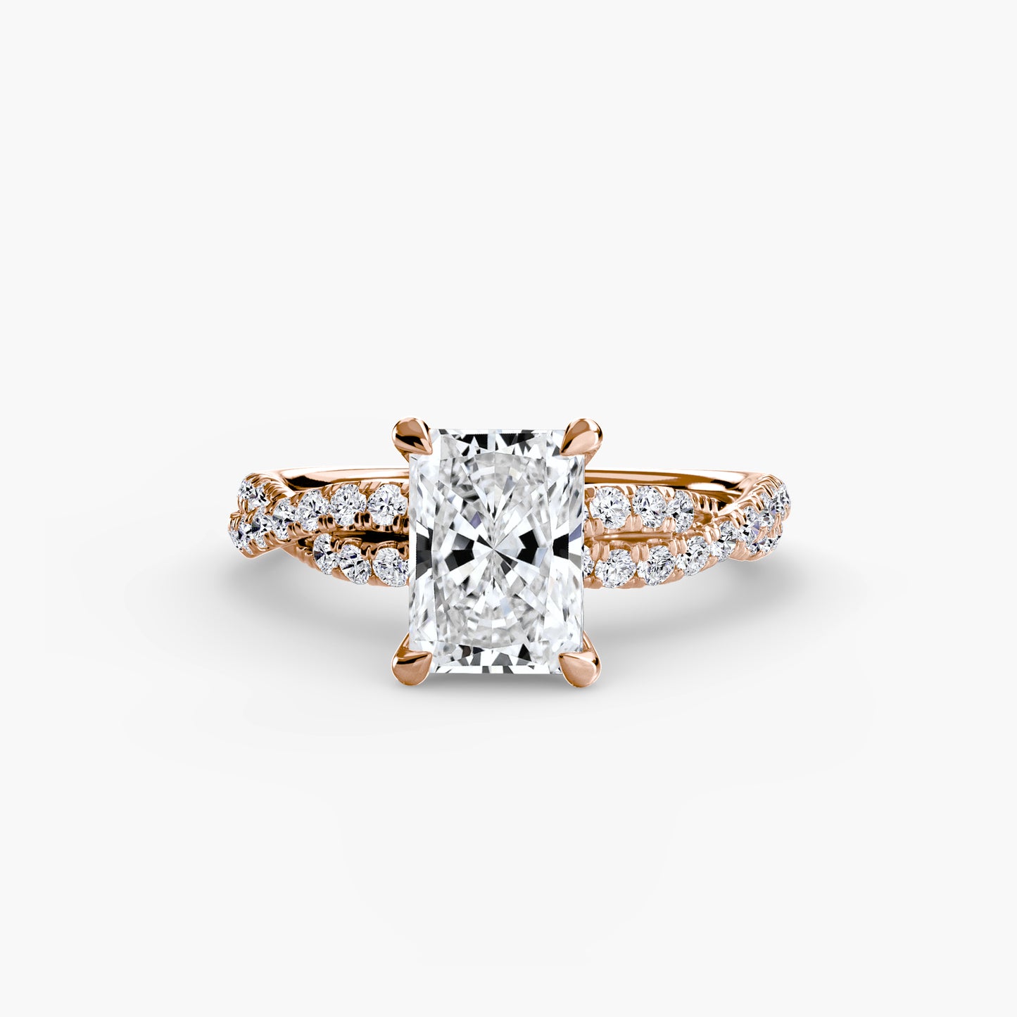 Monica Twisted Pavé Solitaire Ring
