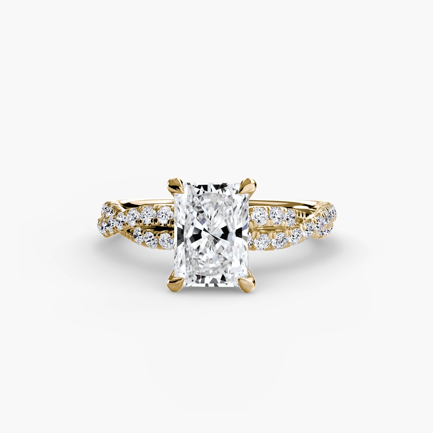 Monica Twisted Pavé Solitaire Ring