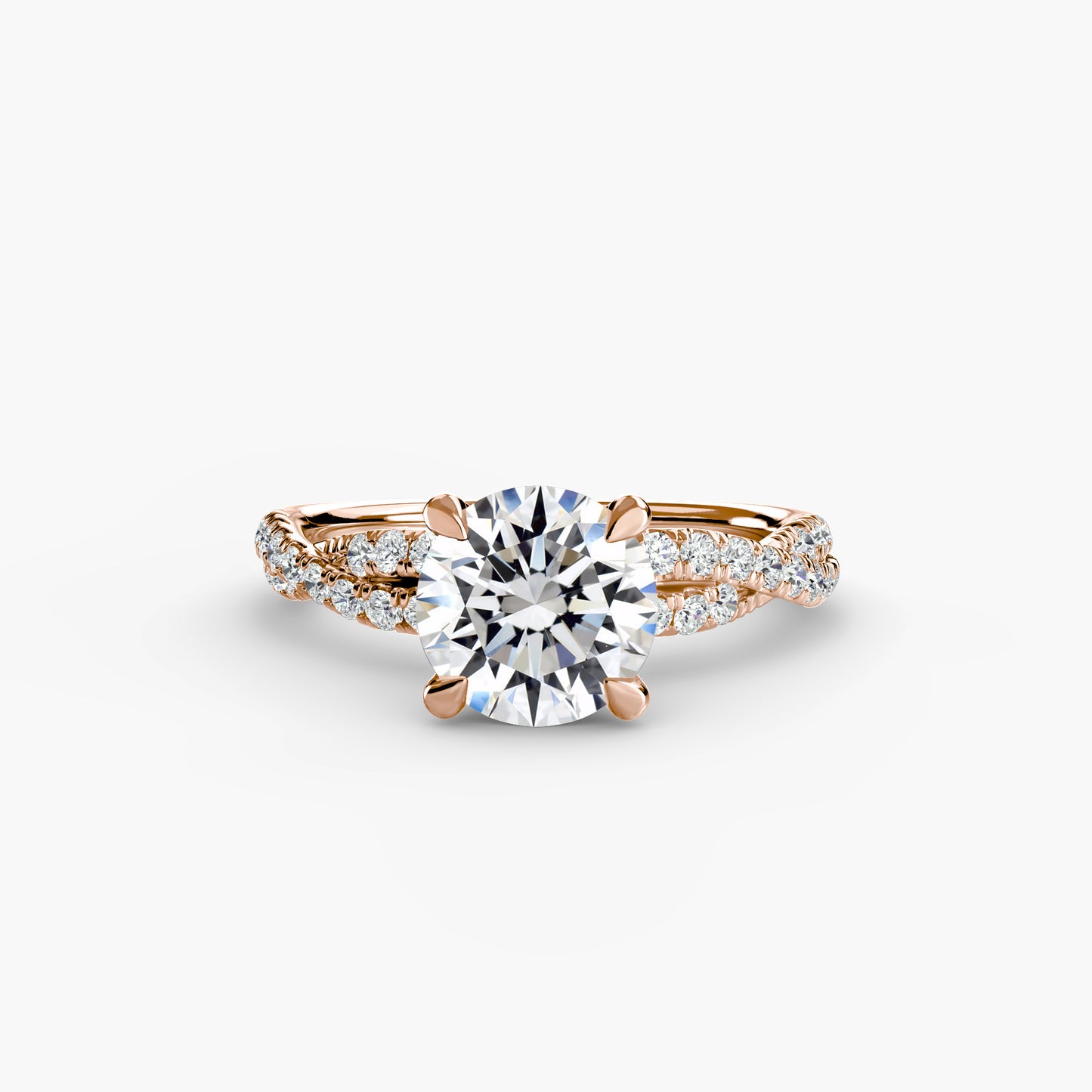 Monica Twisted Pavé Solitaire Ring