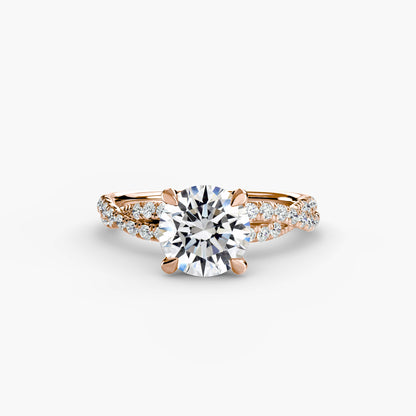 Monica Twisted Pavé Solitaire Ring