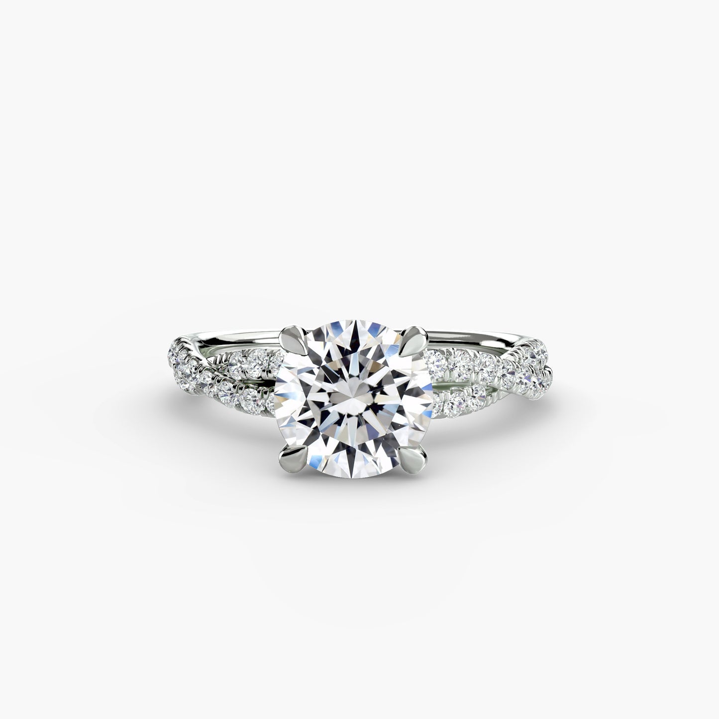 Monica Twisted Pavé Solitaire Ring