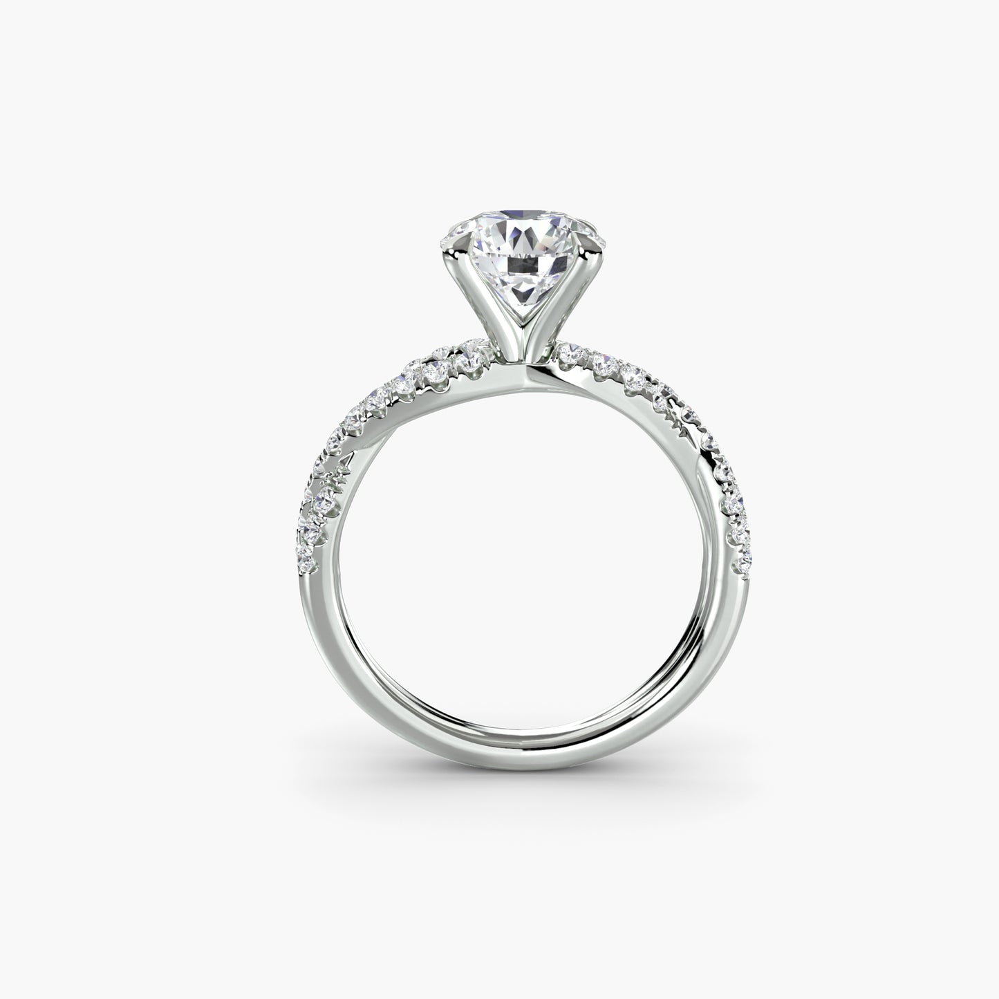 Monica Twisted Pavé Solitaire Ring