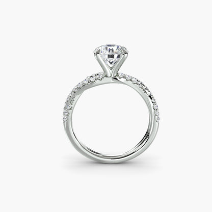 Monica Twisted Pavé Solitaire Ring